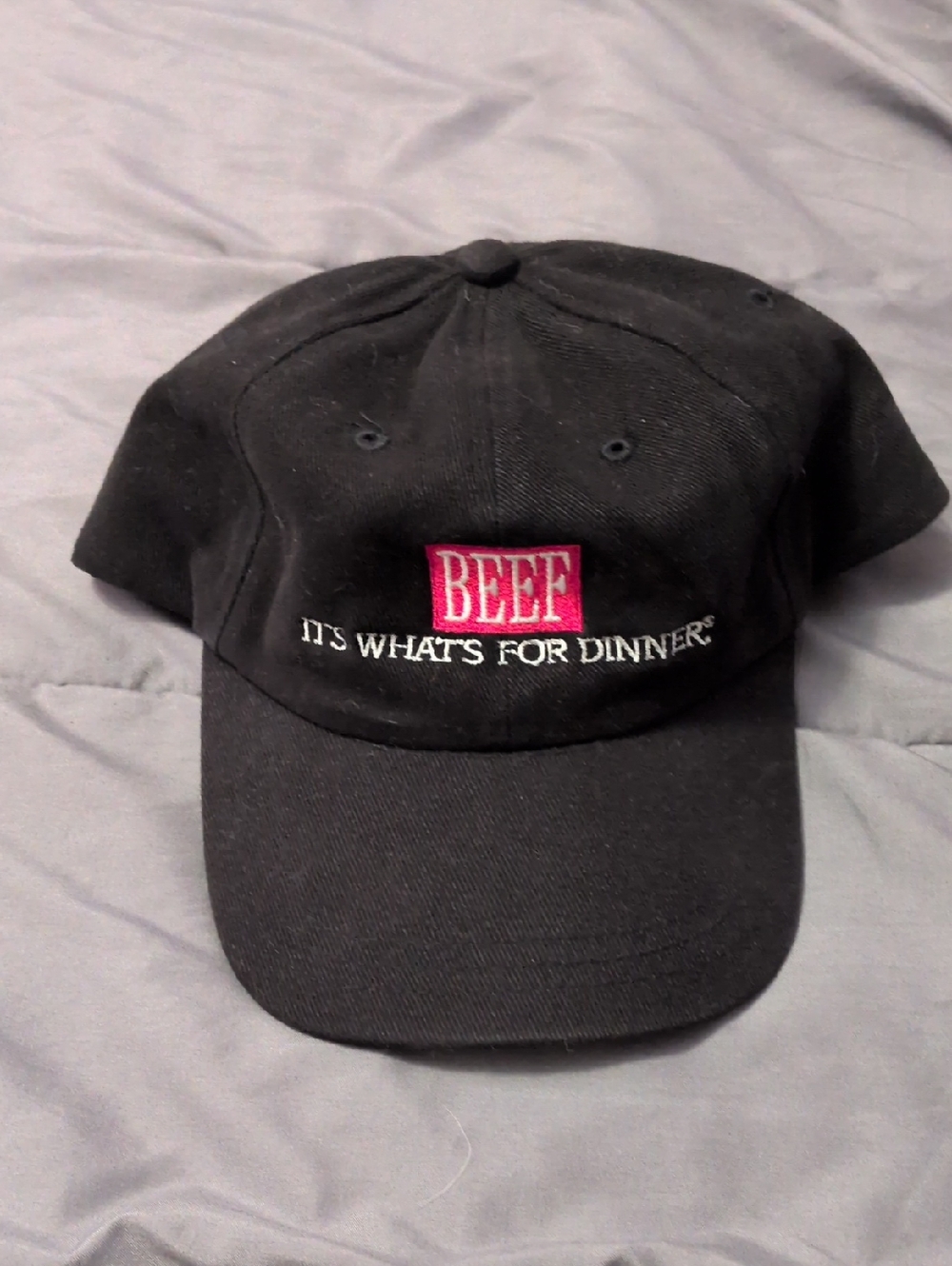 Vintage Black Baseball Cap with Pink BEEF Patch